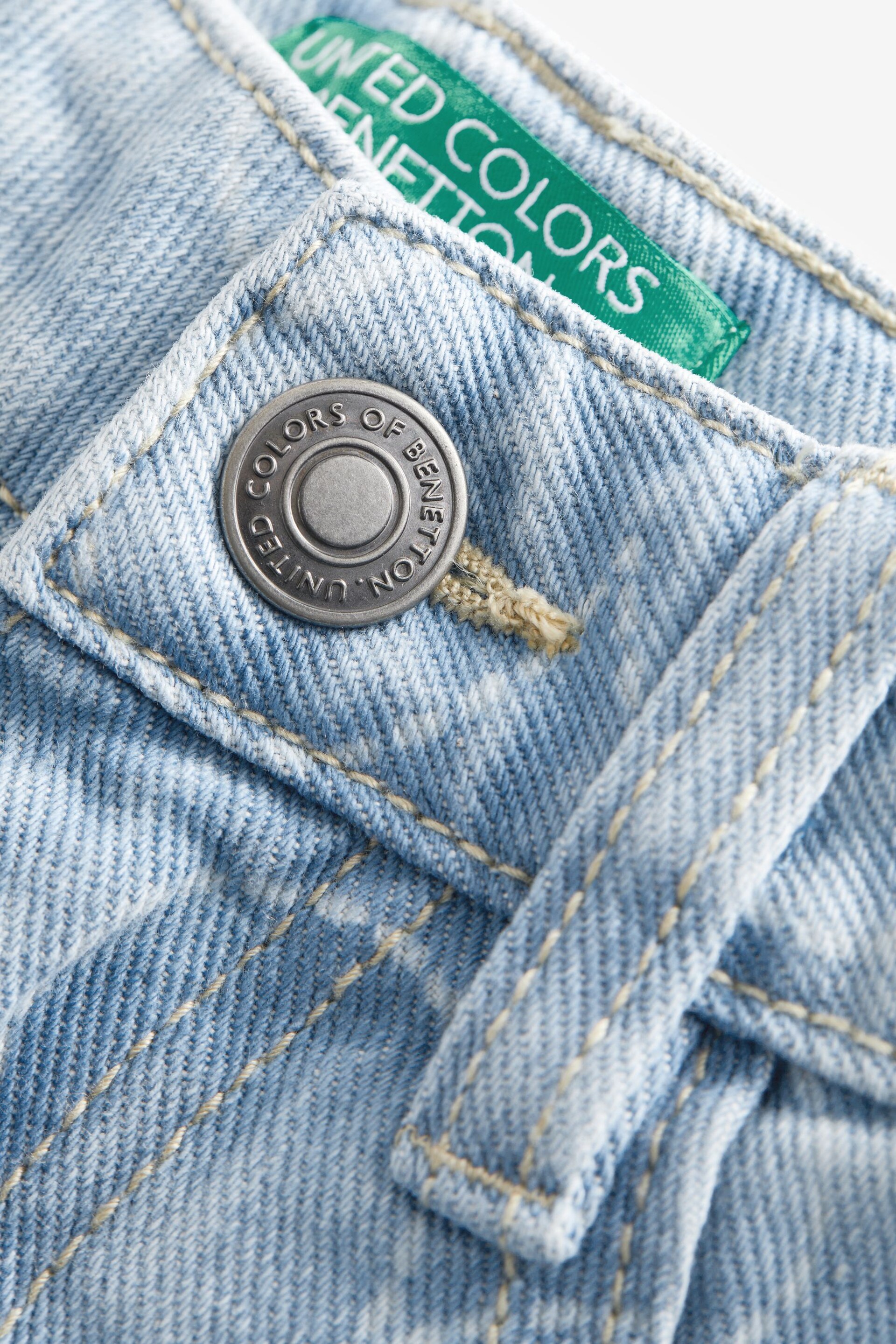 Benetton Girls Light Blue Denim Jeans - Image 3 of 4