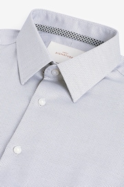 Grey Regular Fit Signature Textured Single Cuff Shirt With Trim Detail - Image 7 of 8