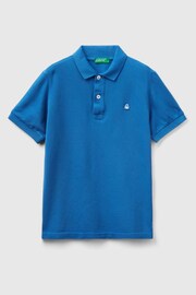 Benetton Boys Blue Polo Shirt - Image 1 of 2