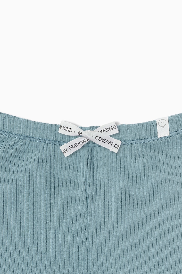 MORI Blue Organic Cotton Ribbed Shorts - Image 2 of 2