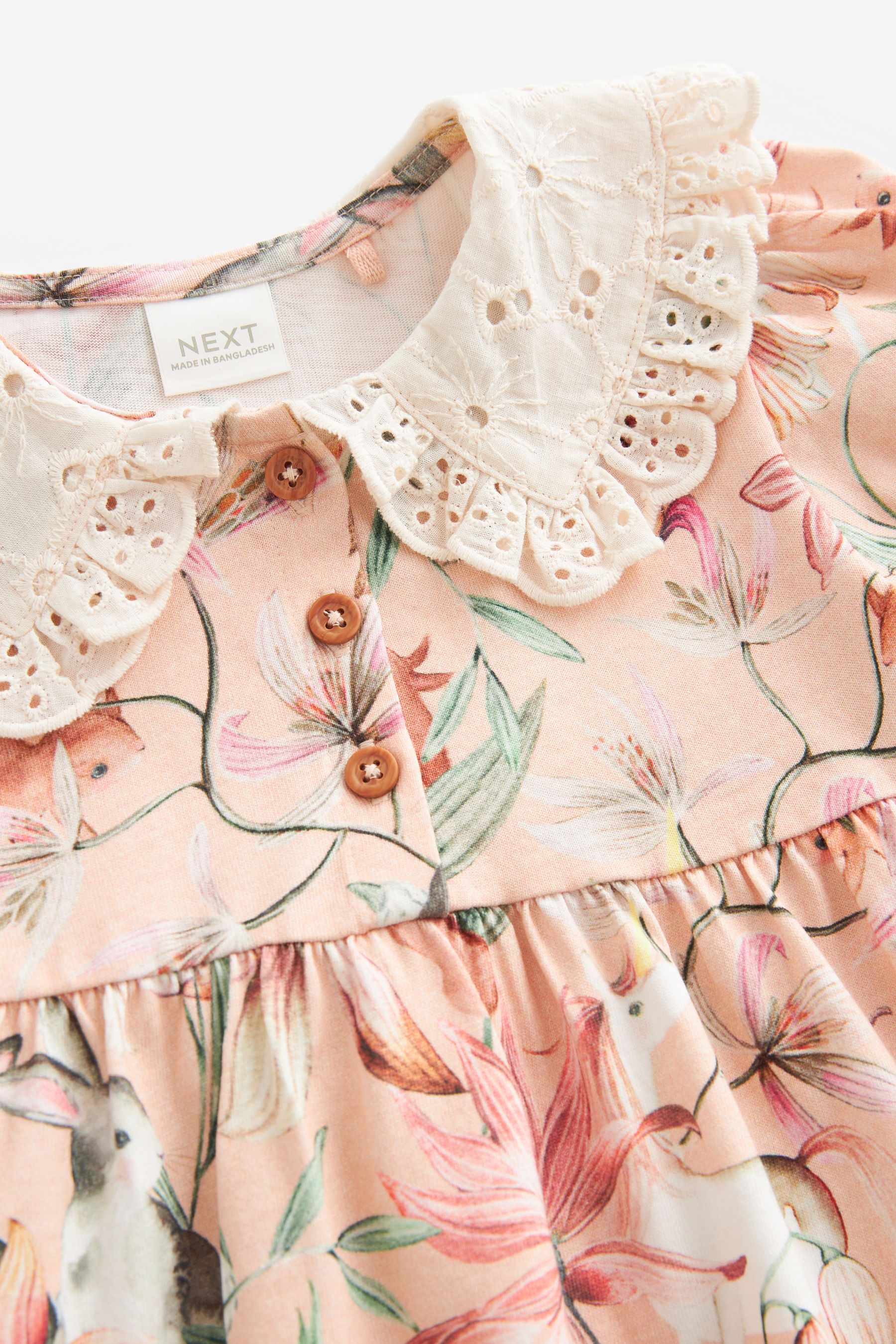 Buy Pink Short Sleeve Collar Dress 3mths 7yrs from Next Luxembourg