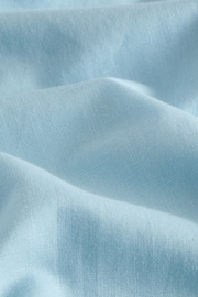 Light Blue Cuban Collar Linen Blend Short Sleeve Shirt - Image 7 of 7