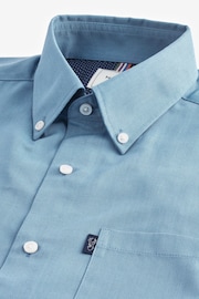 Dusky Blue Regular Fit Short Sleeve Easy Iron Button Down Oxford Shirt - Image 5 of 6