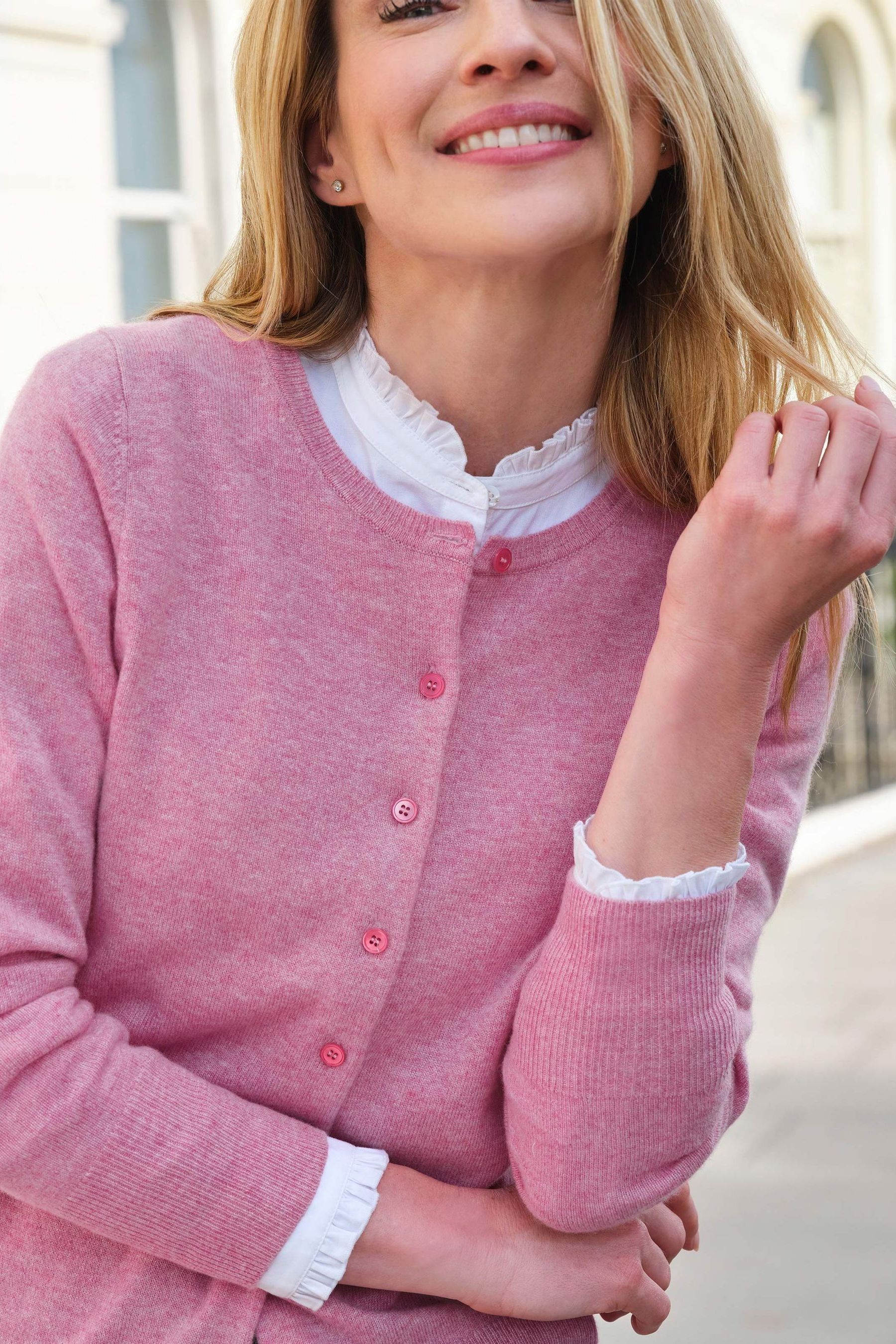 Pink cashmere cardigan uk online