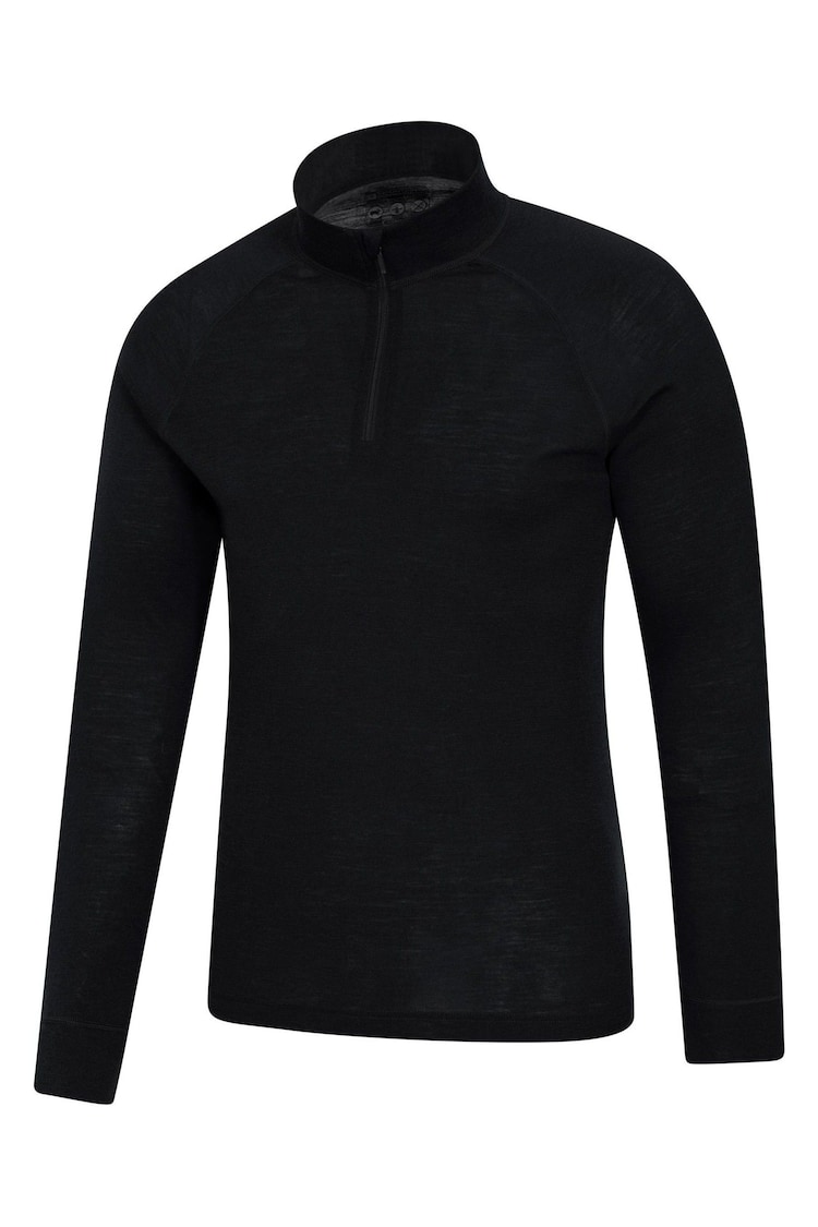 Mountain Warehouse Black Mens Merino Zip Neck Thermal Top - Image 2 of 4