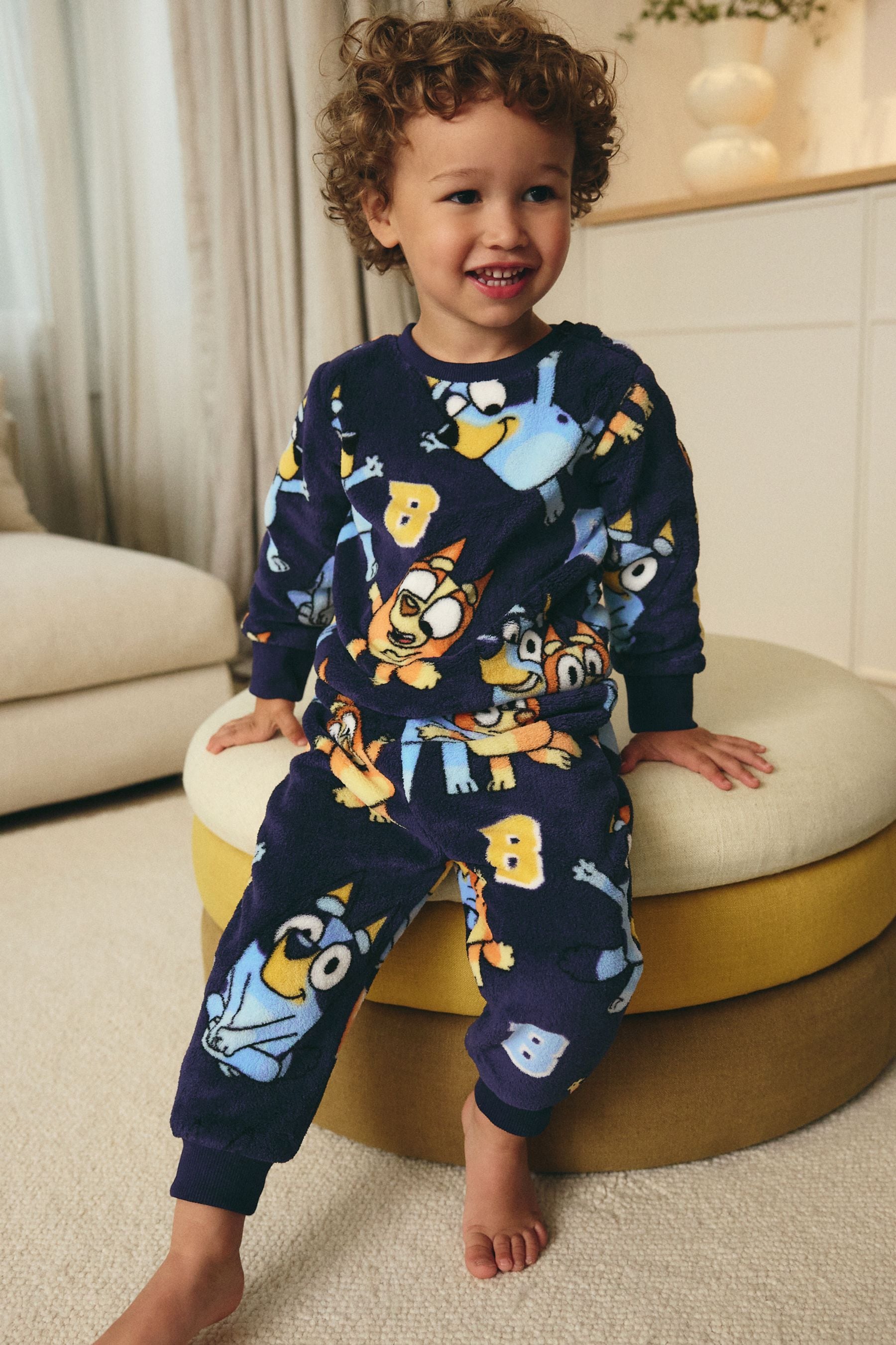 Navy Bluey Single Fleece Pyjamas 12mths 8yrs