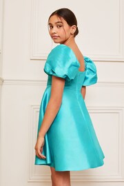 Lipsy Blue Taffeta Square Neck Occasion Dress (3-16yrs) - Image 4 of 4