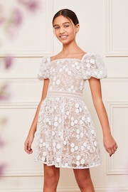 Lipsy White Lace Occasion Dress (2-16yrs) - Image 1 of 4