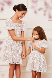 Lipsy White Lace Occasion Dress (2-16yrs) - Image 2 of 4