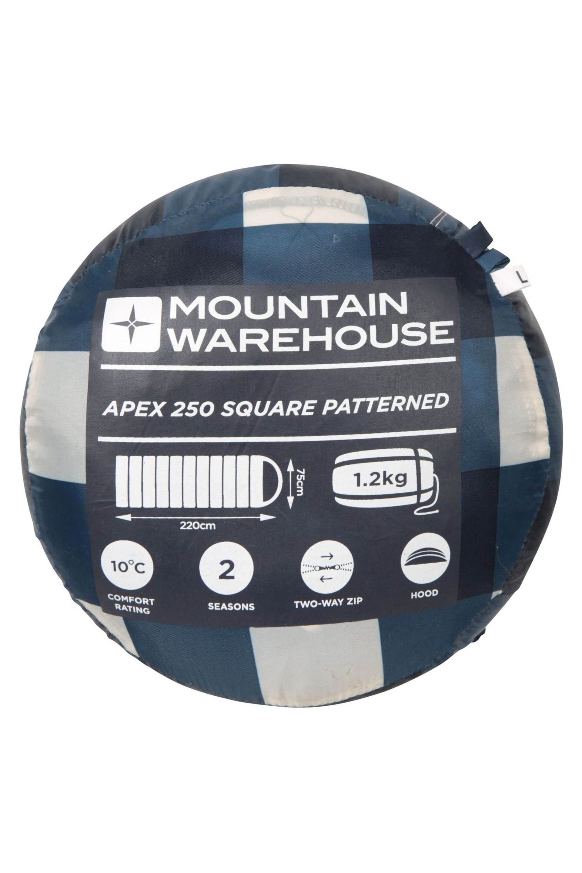 Mountain Warehouse Blue Apex 250 Square Sleeping Bag - Image 3 of 5