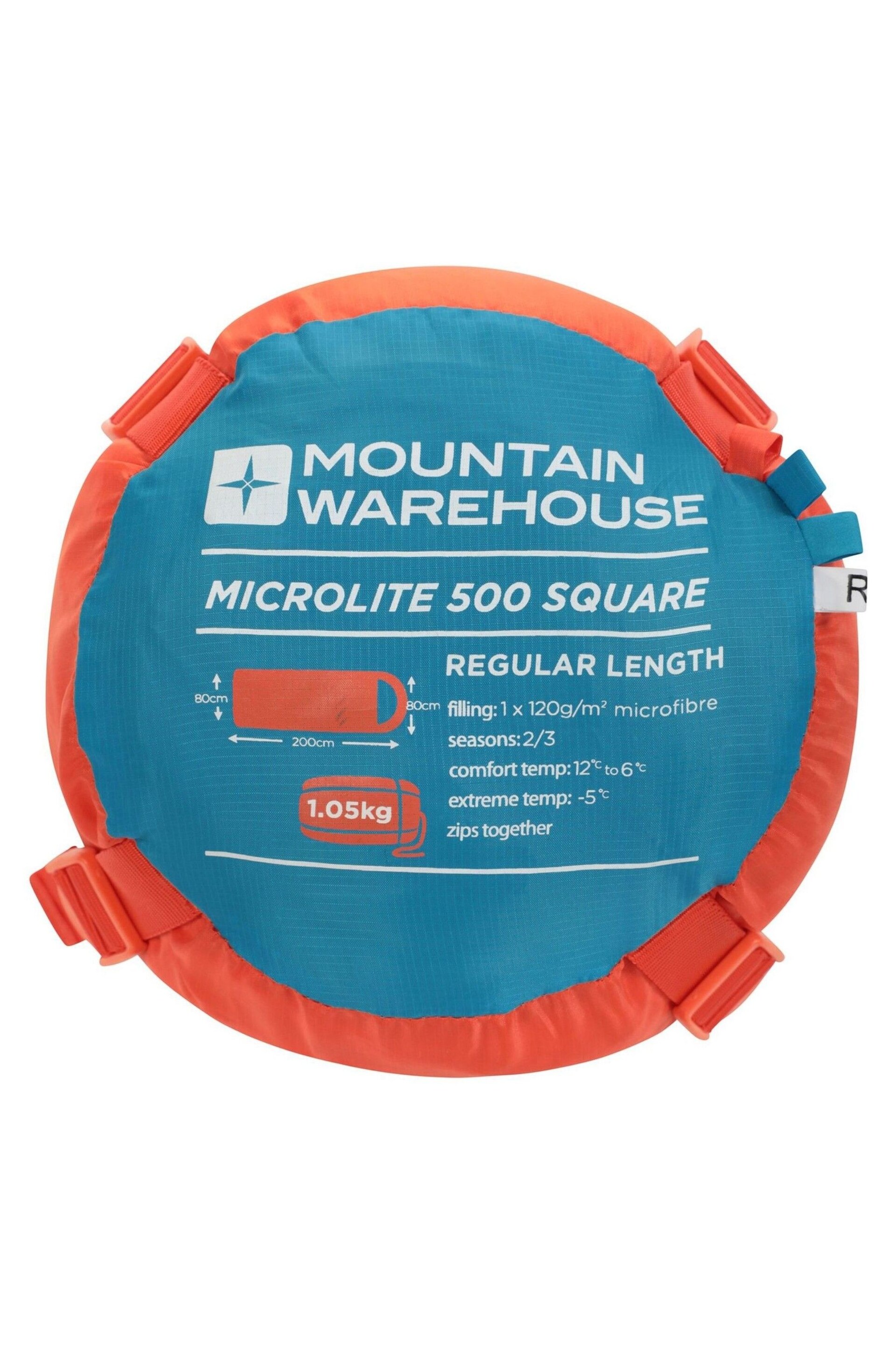 Mountain Warehouse Orange Microlite 500 Summer Sleeping Bag - Image 3 of 3