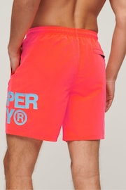 Superdry Pink Sportswear Logo 17-inch Recycled Swim Shorts - Image 2 of 4