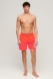 Superdry Pink Sportswear Logo 17-inch Recycled Swim Shorts - Image 3 of 4