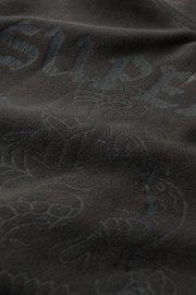 Superdry Black Tattoo Graphic Loose Zip Hoodie - Image 7 of 7