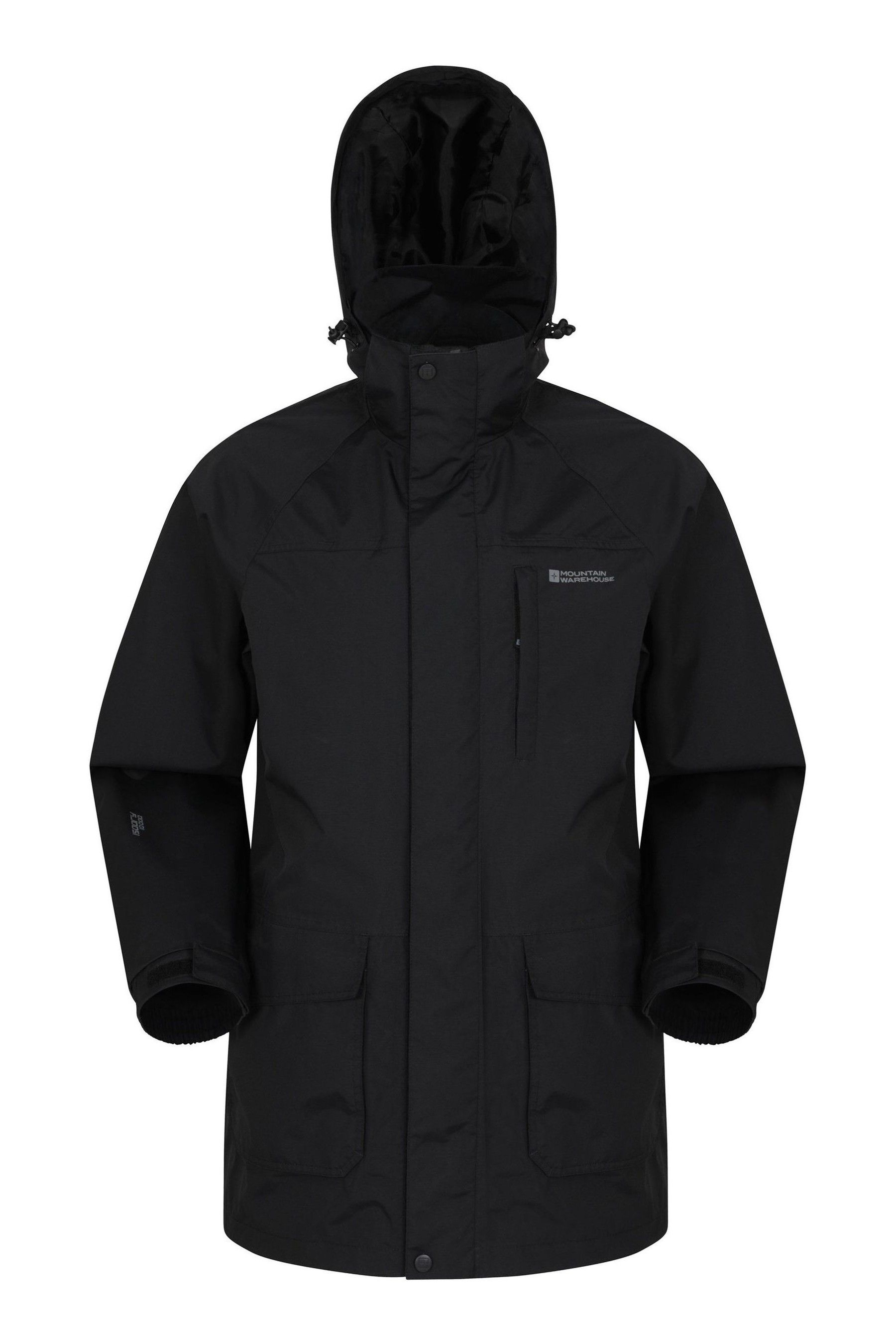 Black waterproof coat mens discount