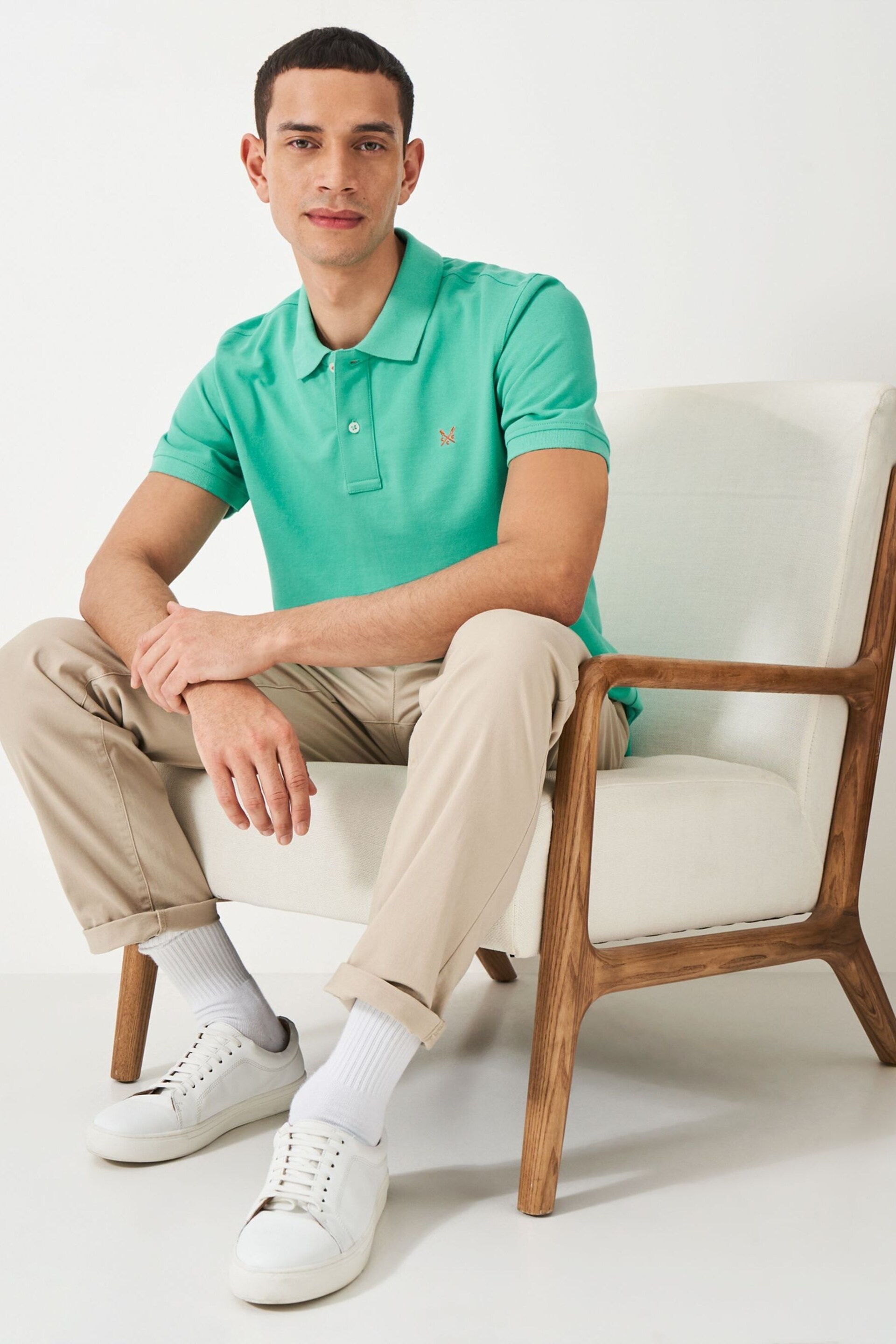 Crew Clothing Plain Cotton Classic Polo Shirt - Image 3 of 5