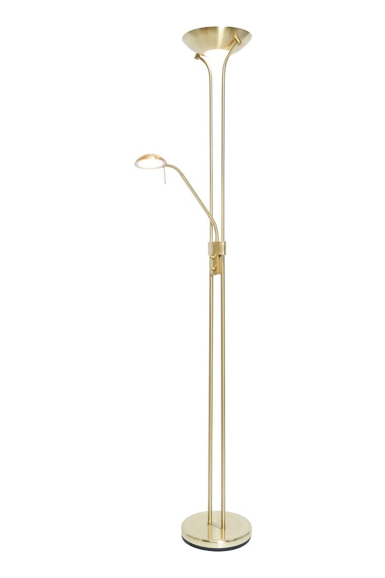 BHS Satin Brass LED Mother & Child Floor Lamp - Image 4 of 4