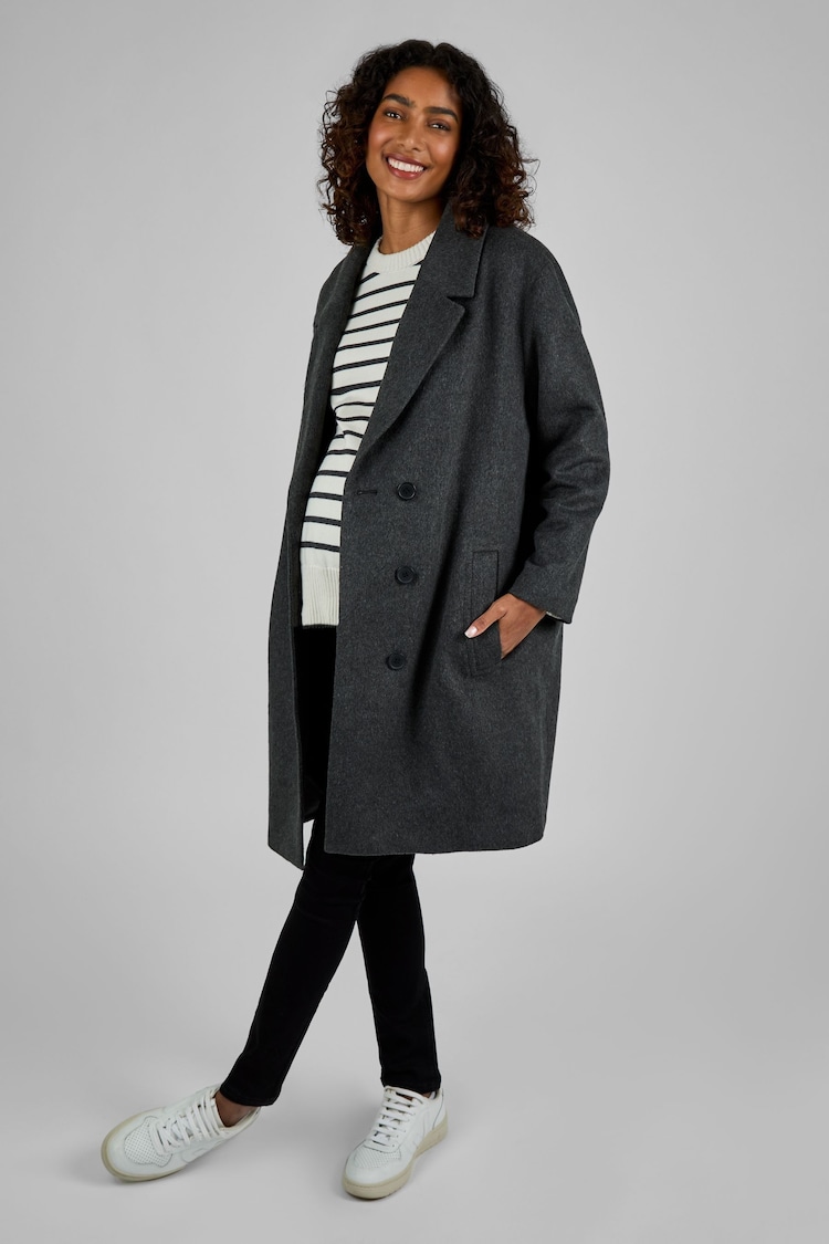 JoJo Maman Bébé Grey Maternity Tailored Coat - Image 1 of 4