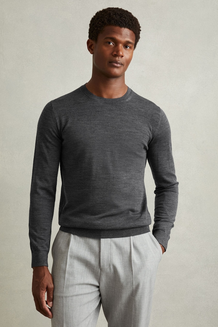 Reiss Derby Grey Marl Merino Mixer 2 Pack Pack of Two Merino Wool Tops - Image 2 of 5