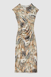 Reiss Multi Lennia Printed Jersey Midi Dress - Image 2 of 5
