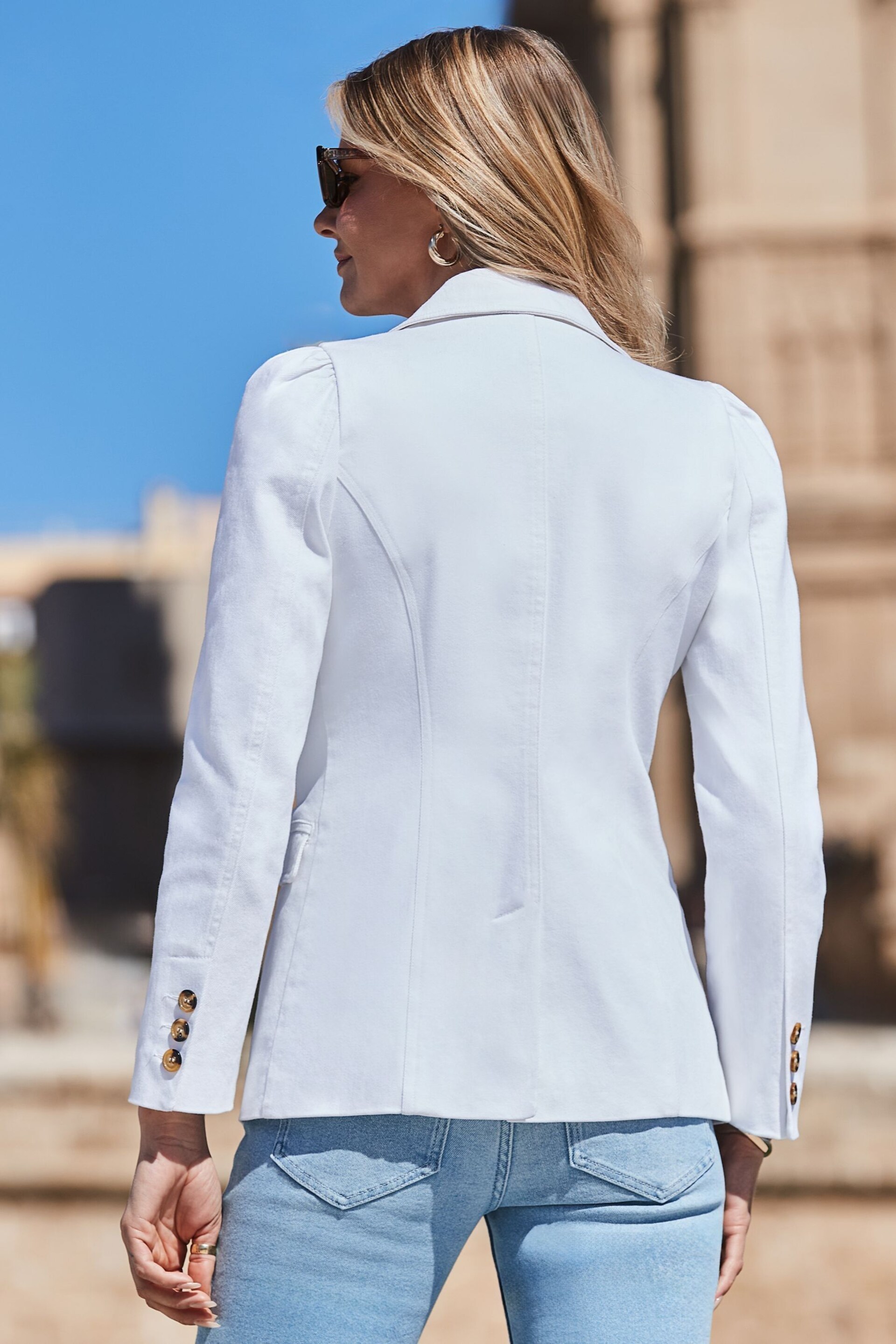 Sosandar White Luxe Blazer - Image 4 of 5