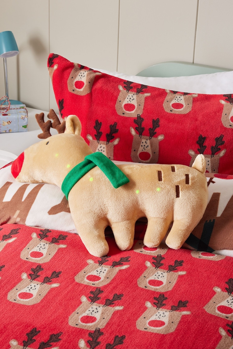 Brown Light Up Reindeer Cushion - Image 1 of 5