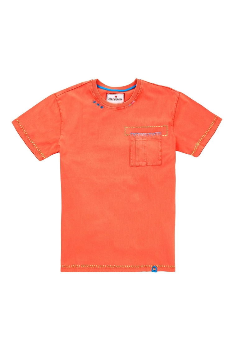 Joe Browns Orange Washed Crew Neck Short Sleeve T-Shirt - Image 5 of 5