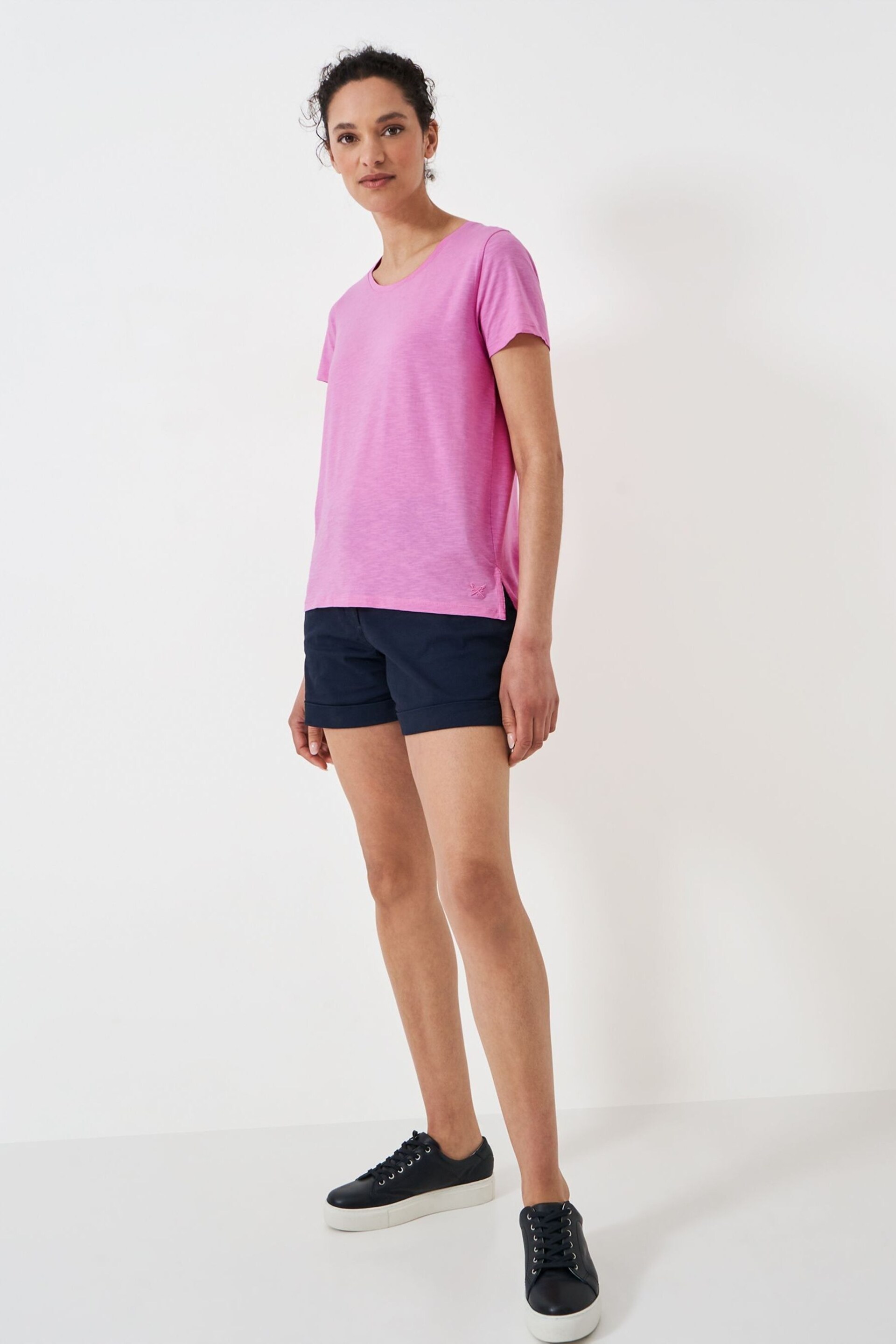 Crew Clothing Perfect Scoop Short Sleeve Slub T-Shirt - Image 3 of 5