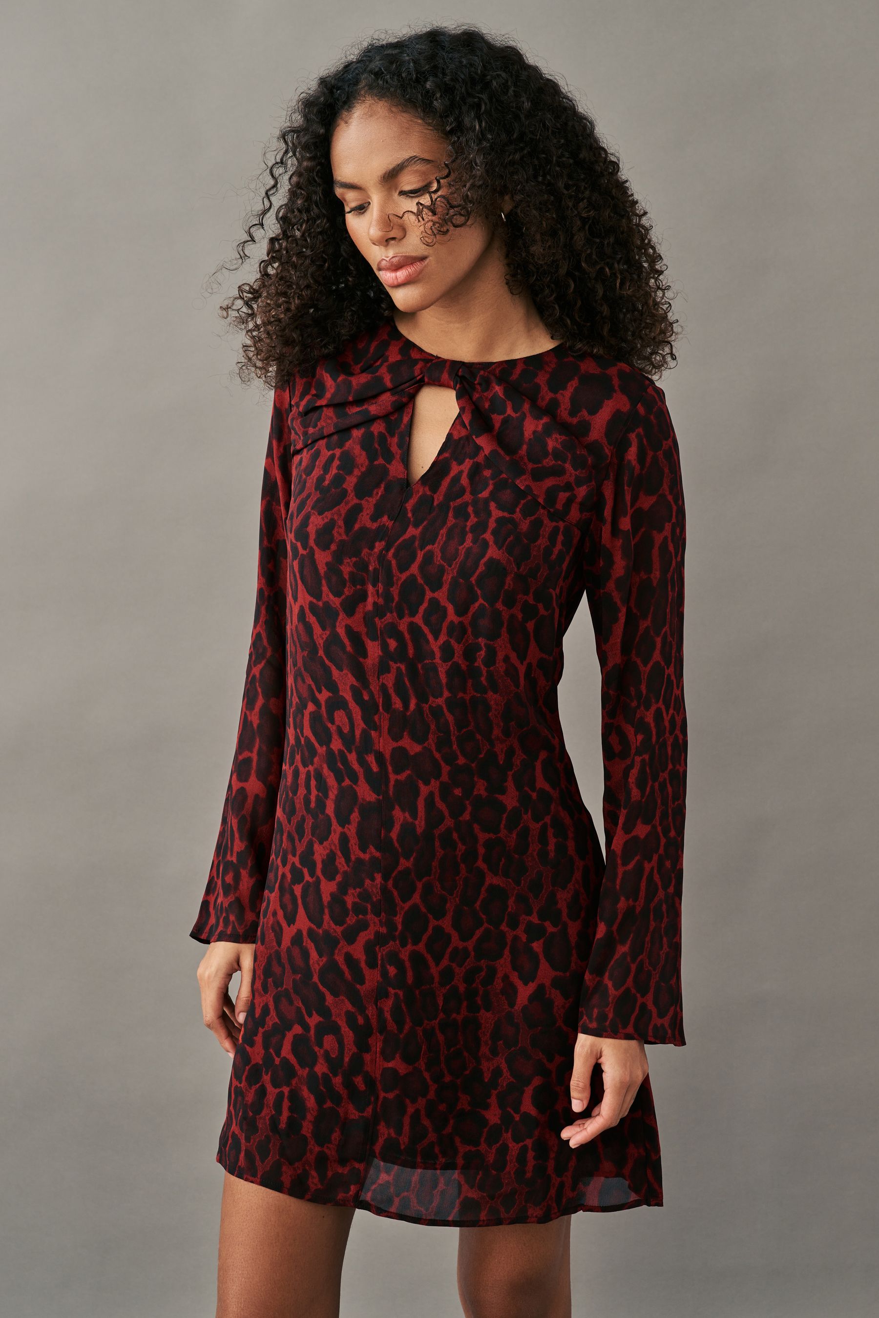 Red leopard print dress next clearance