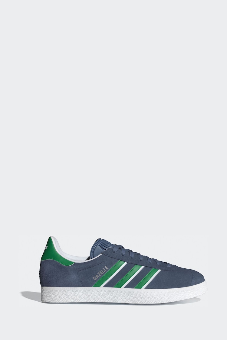 adidas Originals Gazelle Trainers Blue/Green Gazelle Trainers - Image 1 of 8