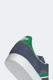 adidas Originals Gazelle Trainers Blue/Green Gazelle Trainers - Image 3 of 8