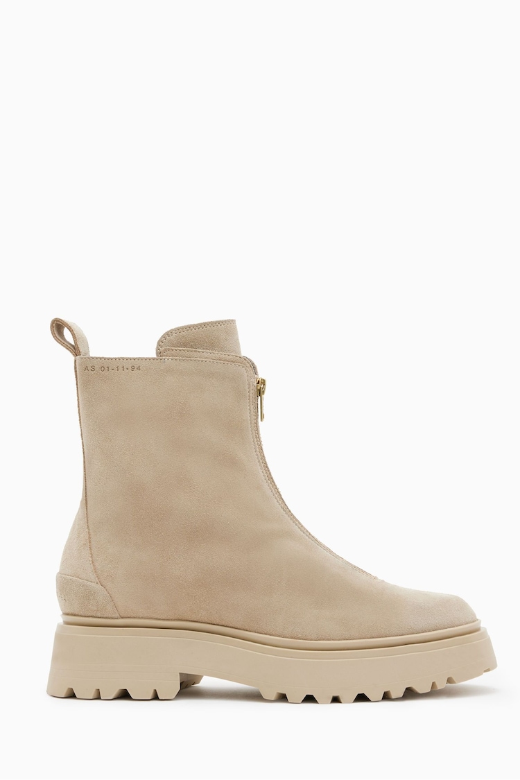 AllSaints Brown Ophelia Suede Boots - Image 1 of 4