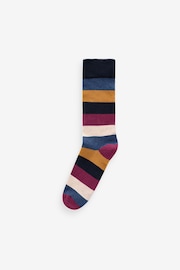 Striped 5 Pack Cushioned Sole Comfort Socks - Image 5 of 8