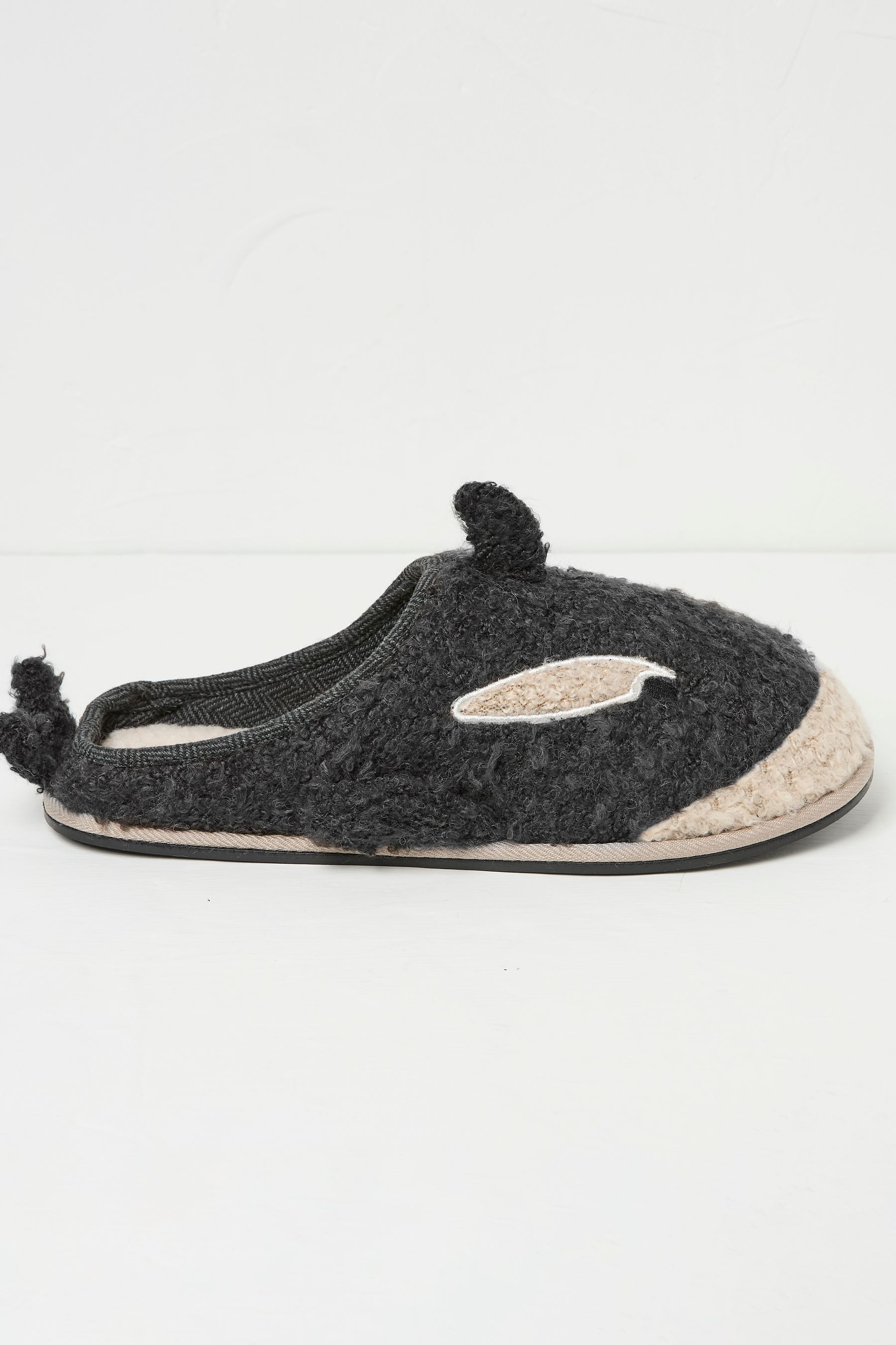 FAT FACE FatFace Kev Grey Killer Whale Slippers S Mens