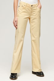 Superdry Cream Low Rise Cord Flare Jeans - Image 1 of 5