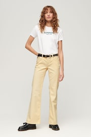Superdry Cream Low Rise Cord Flare Jeans - Image 2 of 5