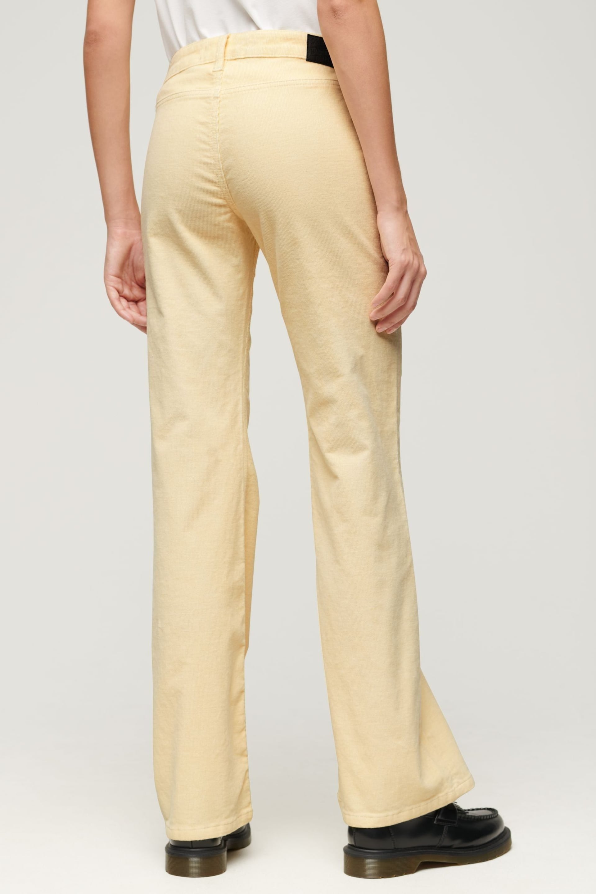 Superdry Cream Low Rise Cord Flare Jeans - Image 3 of 5