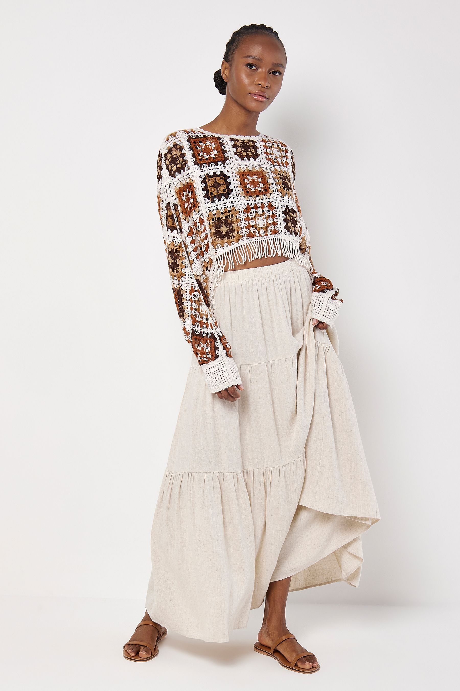 Apricot crochet top cheap