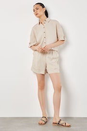 Apricot Natural Woven Cropped Shirt - Image 1 of 5