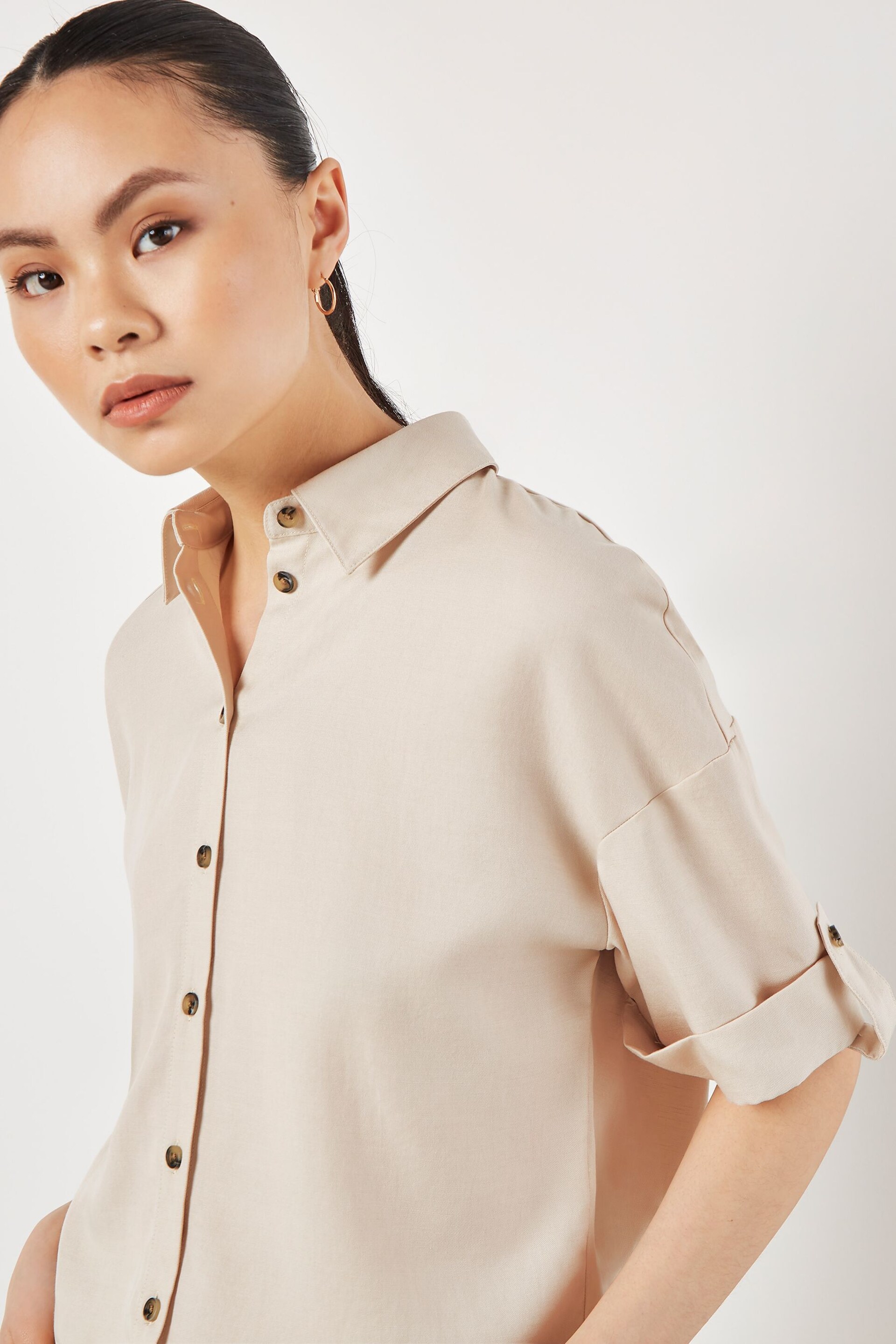 Apricot Natural Woven Cropped Shirt - Image 5 of 5