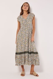 Apricot Green Ditsy Floral Maxi Dress - Image 4 of 4