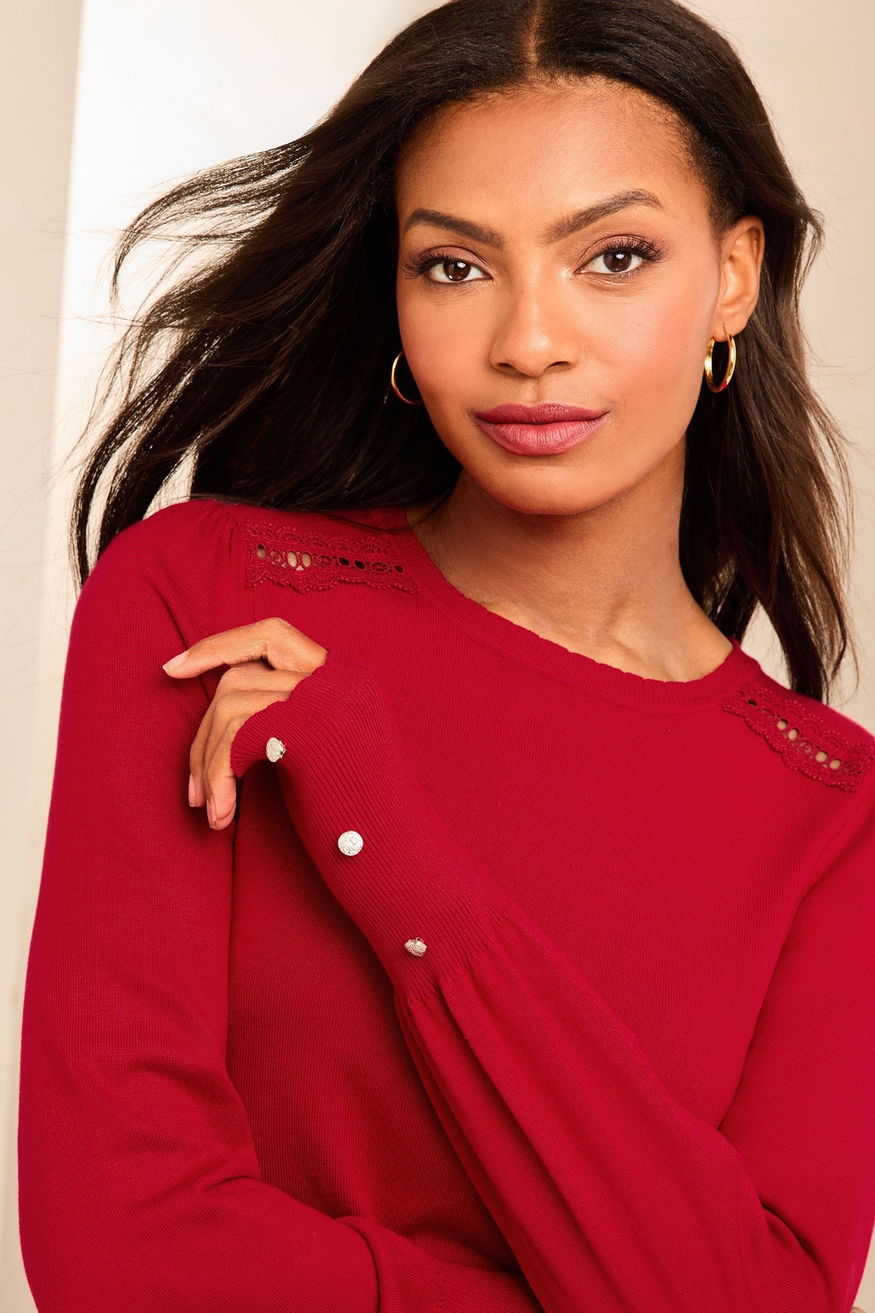 Red lace jumper store