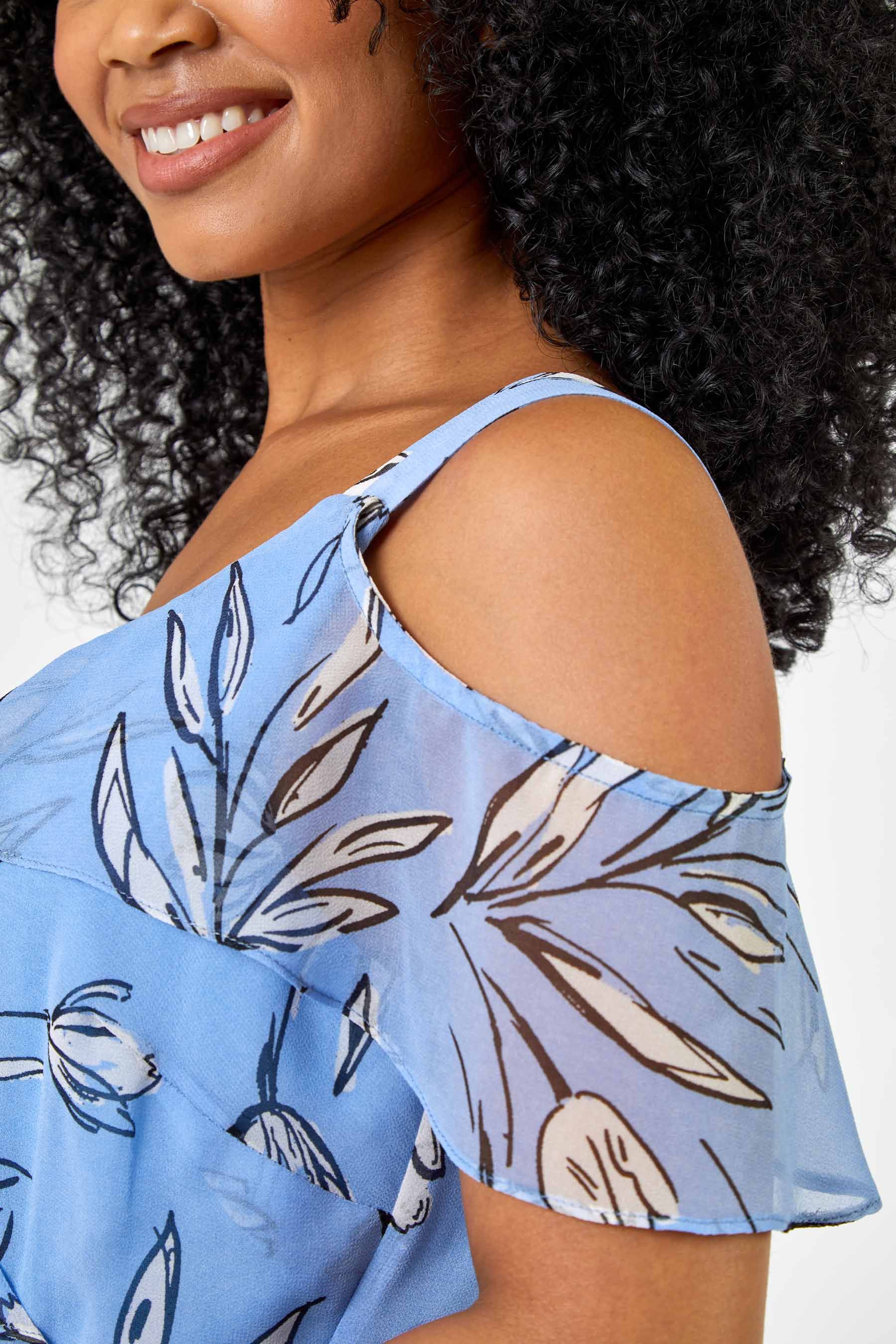 Cold shoulder midi dress uk store