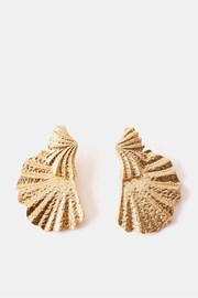 Mint Velvet Gold Tone Fan Earrings - Image 2 of 3