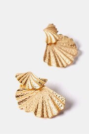 Mint Velvet Gold Tone Fan Earrings - Image 3 of 3