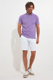 Joe Browns Purple Classic Short Sleeve Cotton Polo Shirt - Image 3 of 5