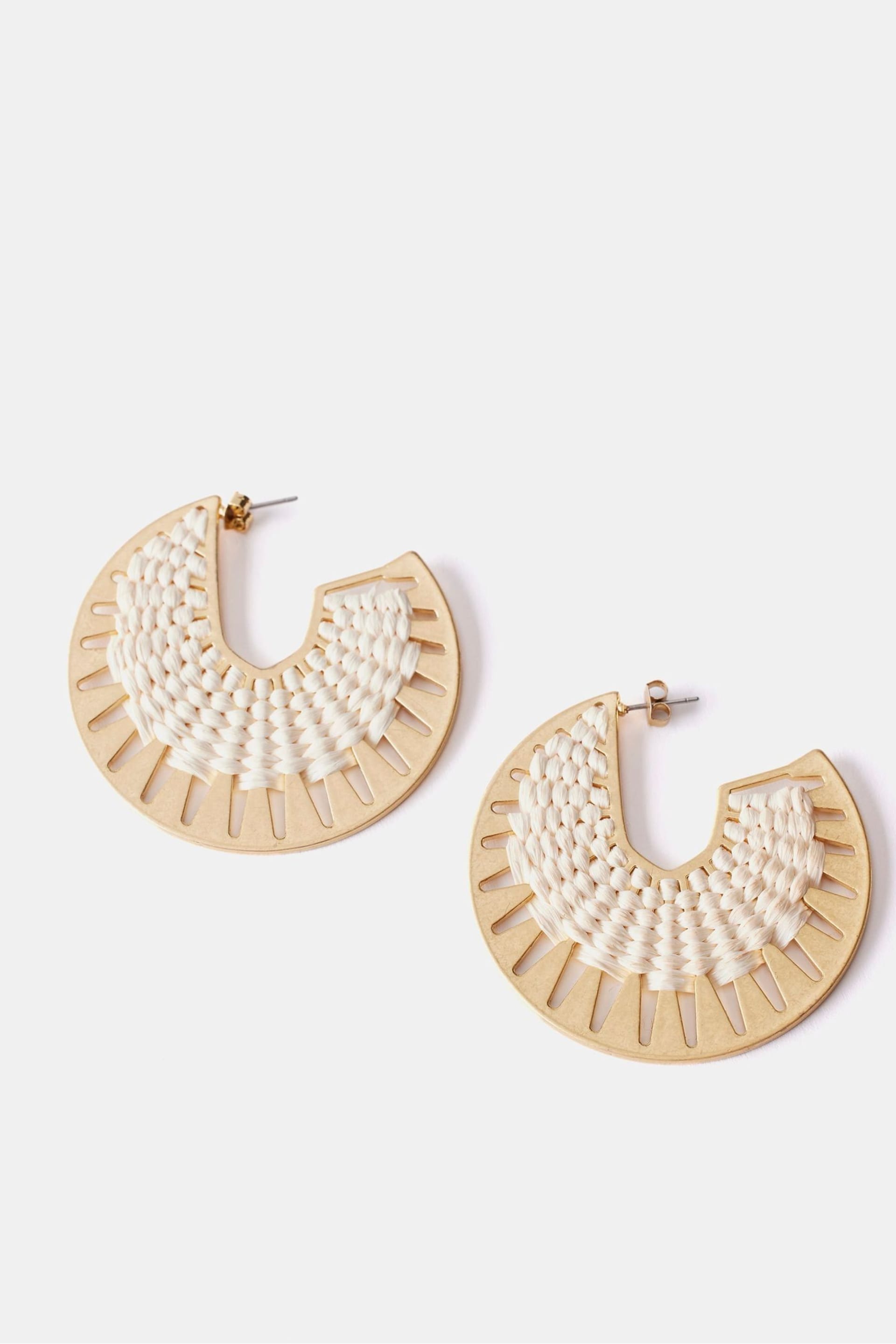 Mint Velvet Gold Tone Woven Hoop Earrings - Image 1 of 3