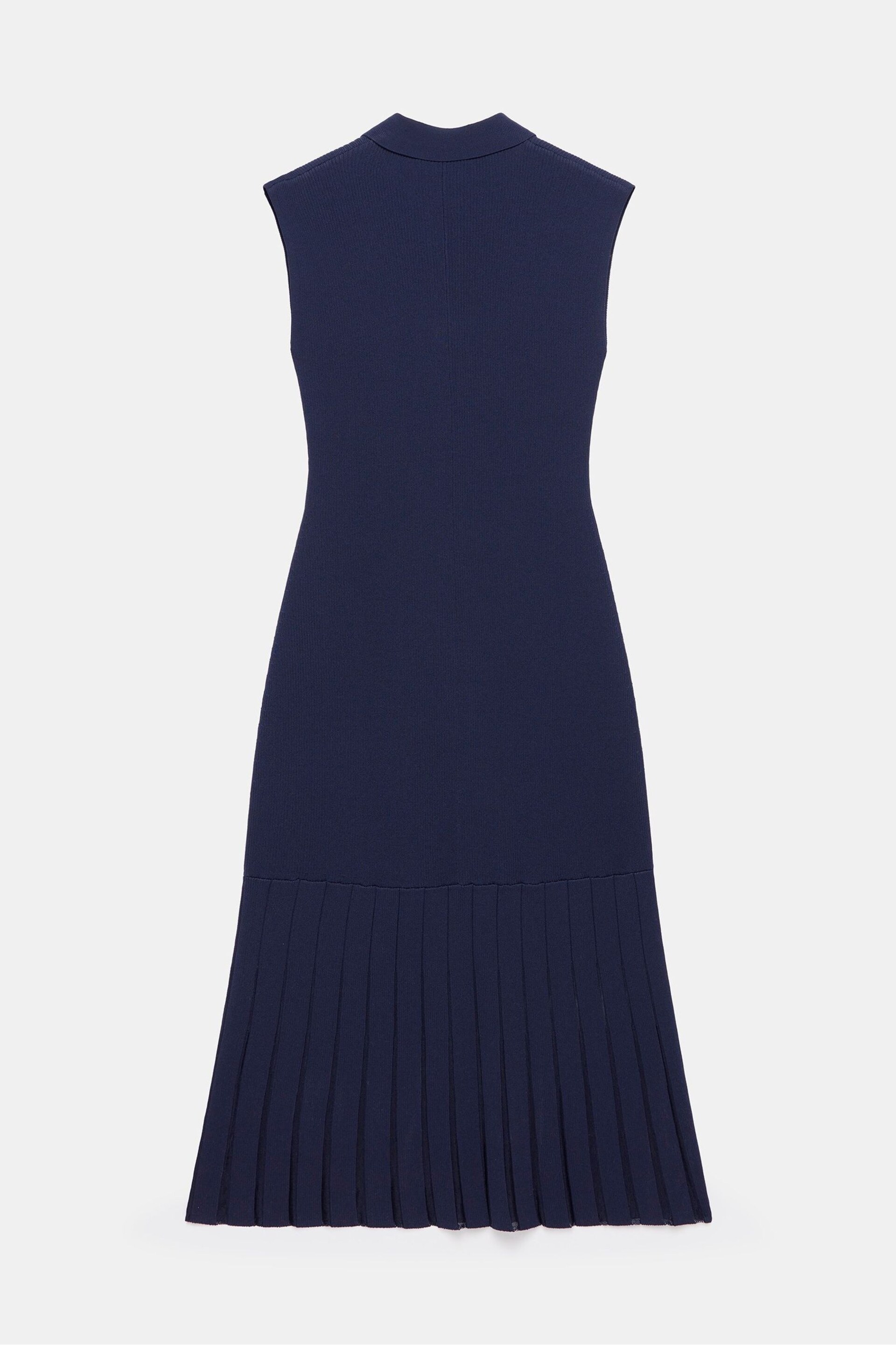 Mint Velvet Blue Sheer Detail Midi Dress - Image 4 of 4