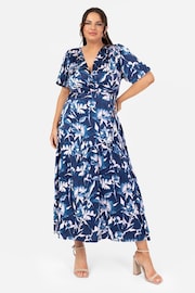 Lovedrobe Wrap Front Puff Sleeve Midaxi Dress - Image 1 of 4