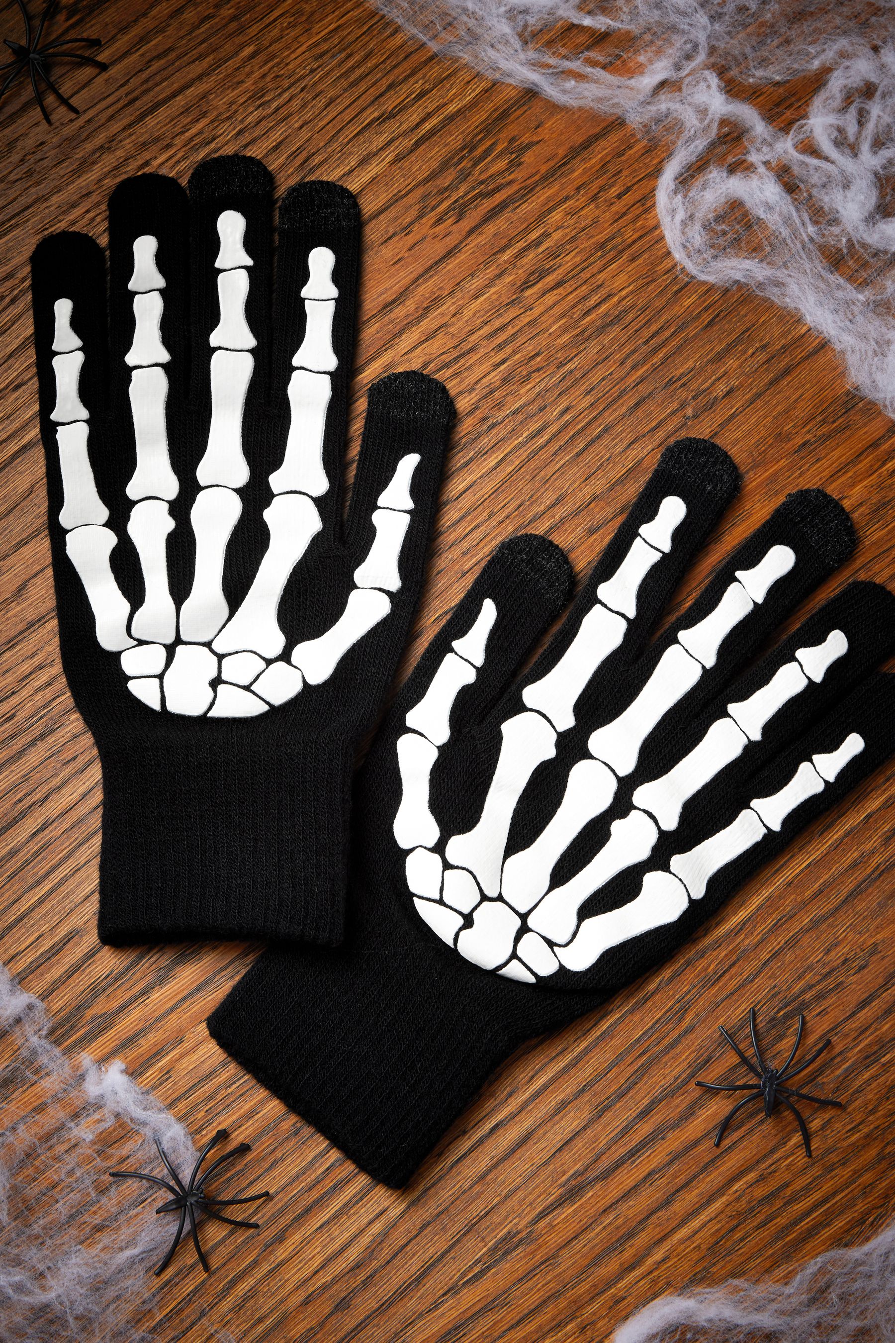 Buy Black Halloween Skeleton Glow In The Dark Gloves from the Next UK online shop